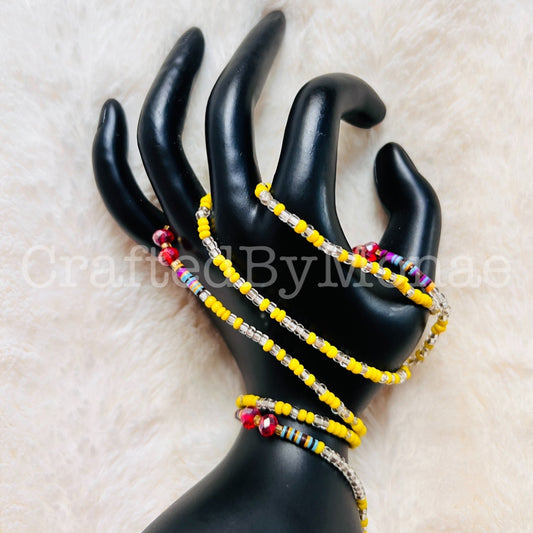 Clear Yellow Fun Vibes Waistbeads