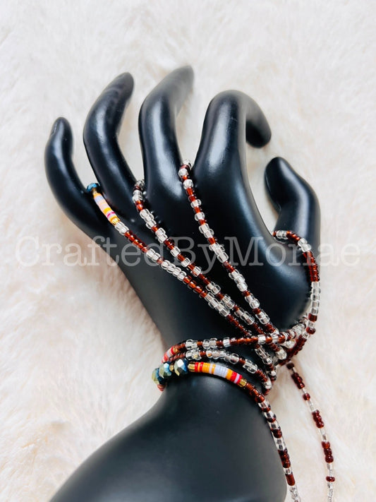 Clear Mocha Fun Vibes Waistbeads