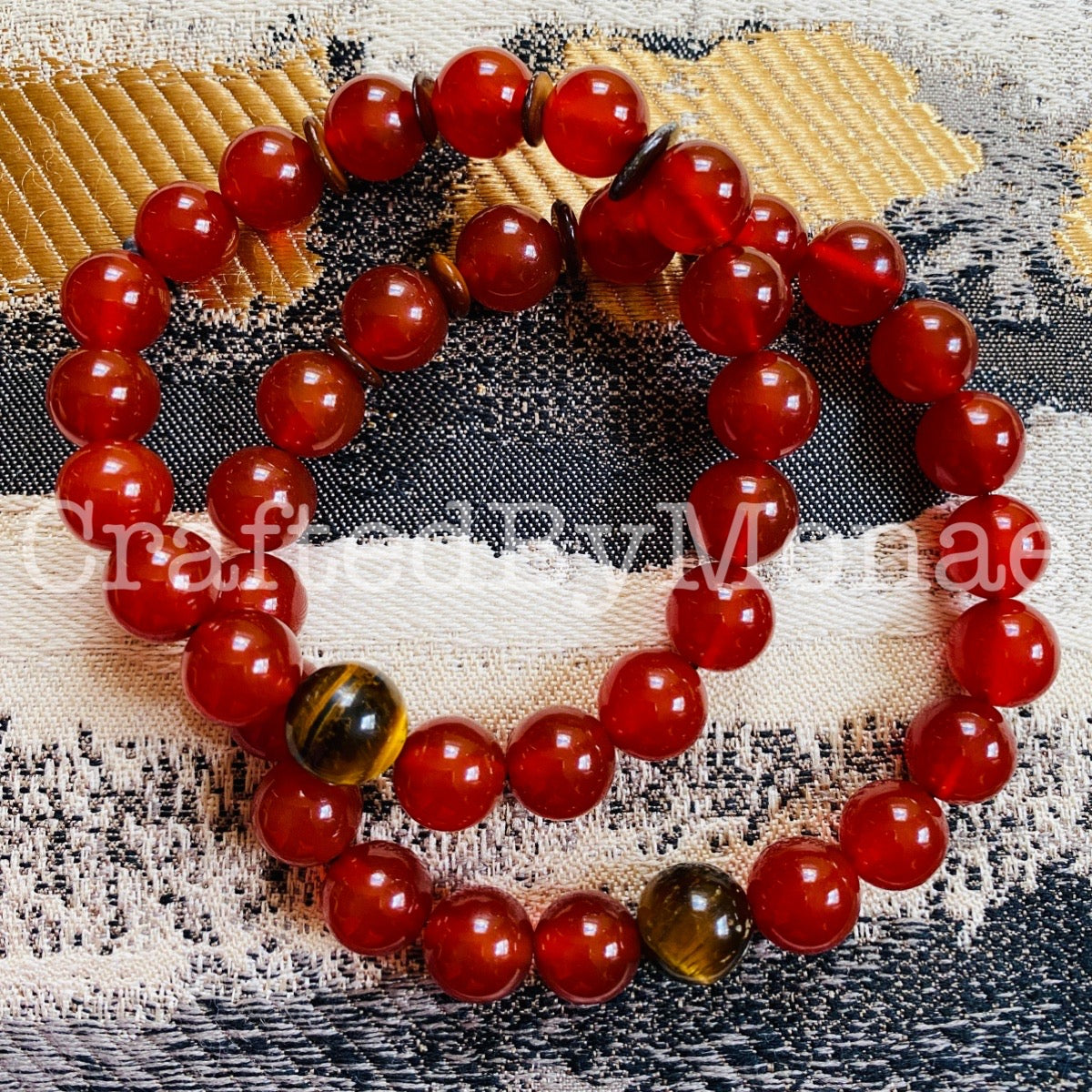 Carnelian with Tiger’s Eye Accent Energy Beads