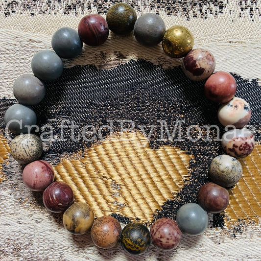 Artistic Jasper with Gold Accent Energy Beads