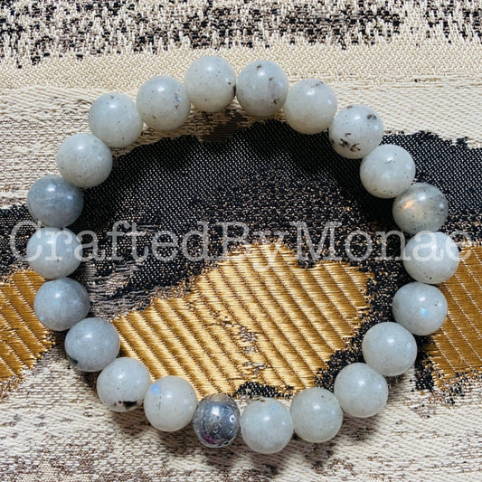 Labradorite with Chrome Accent Energy Beads