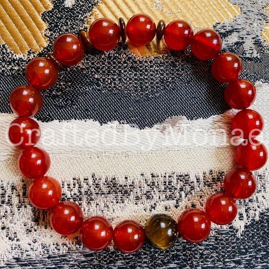 Carnelian with Tiger’s Eye Accent Energy Beads