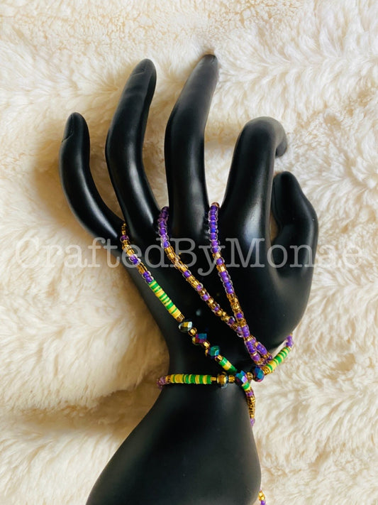 Purple with Mini Color Mix Accents Vibes Waistbeads