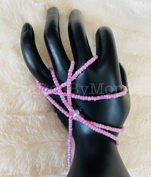Clear Accents for Clarity and Rose Quartz Vibes Waistbeads