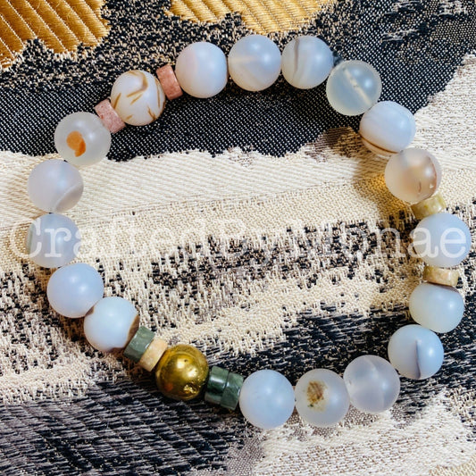 Marine Chalcedony and Jasper Energy Beads