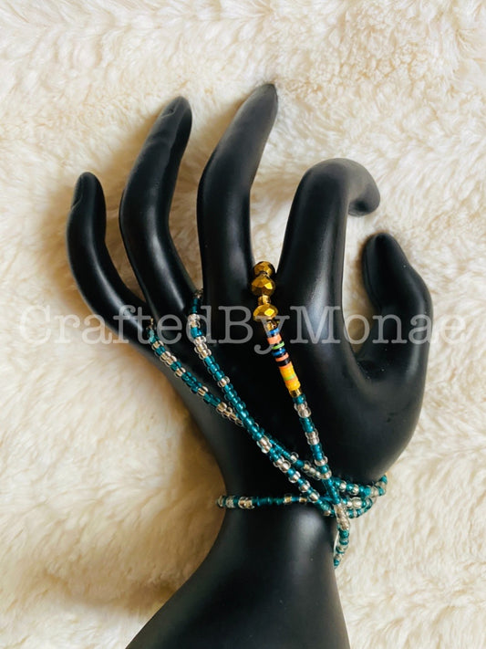 Turquoise with Mini Color Mix Accents Vibes Waistbeads