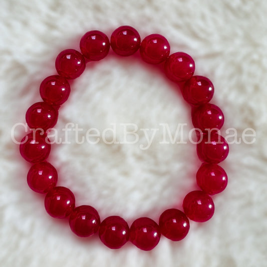 Red Berry Jade Energy Vibes Bracelet