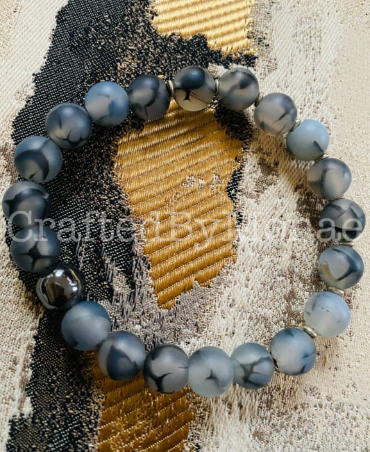 Rutilated Agate with Chrome Accents Energy Beads