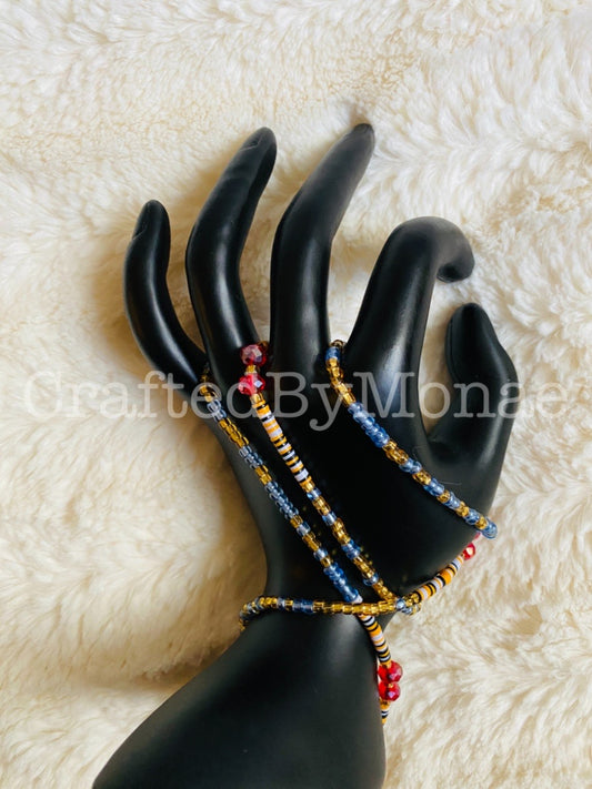 Blue with Mini Color Mix Accents Vibes Waistbeads