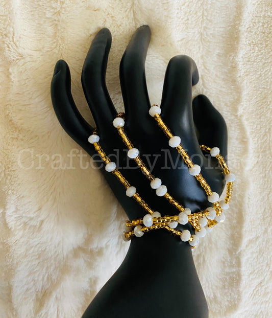 White and Gold Vibes Waistbeads